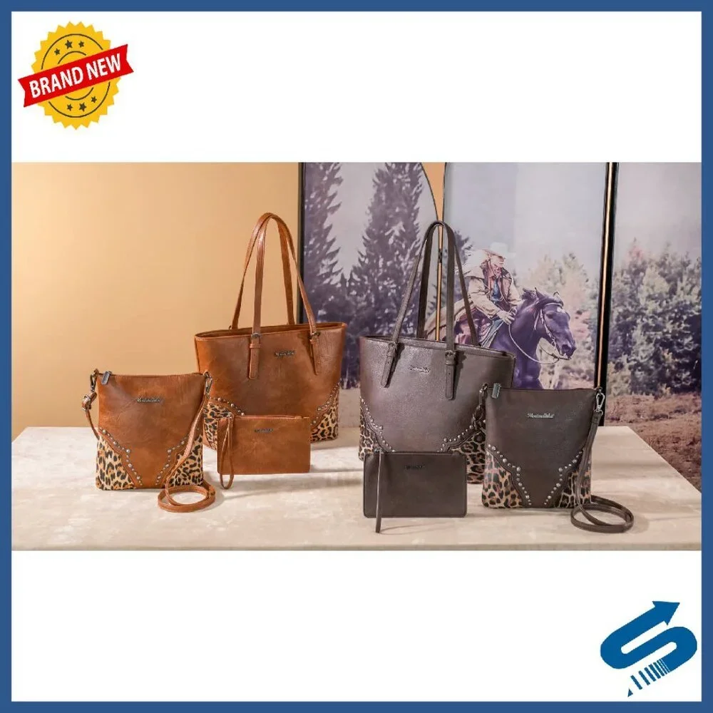 3-Piece Tote Bag Set with Crossbody and Wristlet, Large Capacity - Picture 8 of 8